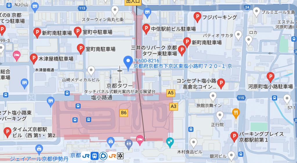 ABCクリニック(いろはクリニック）京都院駐車場情報です。