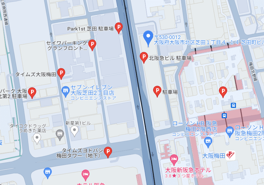 メンズライフクリニック大阪・梅田院周辺の駐車場情報です。